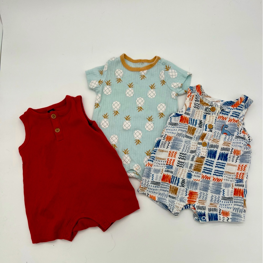3-6 month baby boy clothes summer rompers